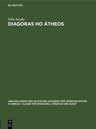 Imagen de portada: Diagoras ho átheos 1st edition 9783112537091