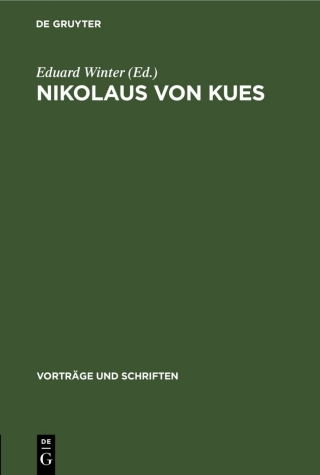 Cover image: Nikolaus von Kues 1st edition 9783112537473