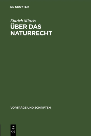 Imagen de portada: Über das Naturrecht 1st edition 9783112537572