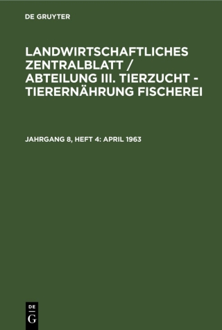 Imagen de portada: April 1963 1st edition 9783112542613