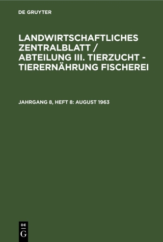 Imagen de portada: August 1963 1st edition 9783112542675
