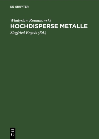 Cover image: Hochdisperse Metalle 1st edition 9783112545775