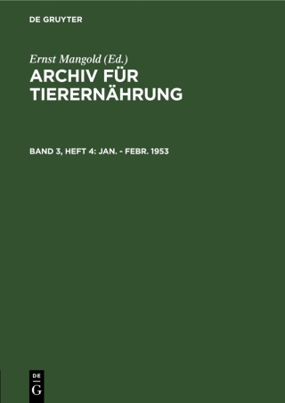 Imagen de portada: Jan. - Febr. 1953 1st edition 9783112548851