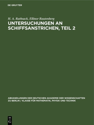 Cover image: Untersuchungen an Schiffsanstrichen, Teil 2 1st edition 9783112550533