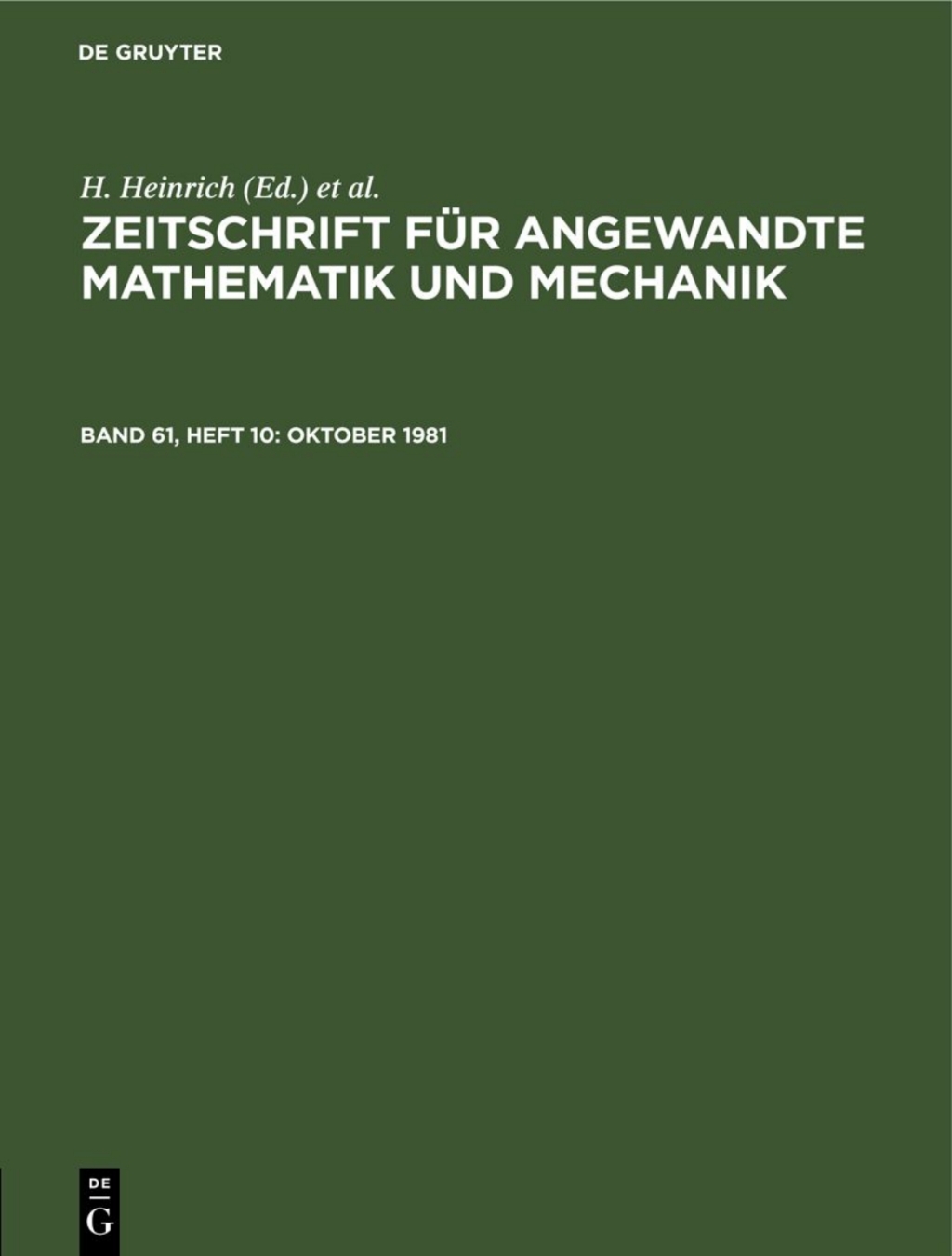 Oktober 1981 1st Edition