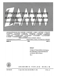 Cover image: Zeitschrift für Angewandte Mathematik und Mechanik. Band 63, Heft 4 1st edition 9783112554616