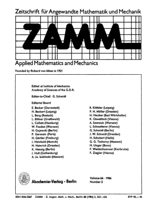 Cover image: Zeitschrift für Angewandte Mathematik und Mechanik. Volume 64, Number 5 1st edition 9783112554678
