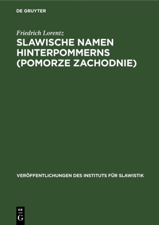 Cover image: Slawische Namen Hinterpommerns (Pomorze Zachodnie) 1st edition 9783112554890