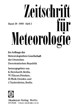 Cover image: Zeitschrift für Meteorologie. Band 38, Heft 5 1st edition 9783112557297