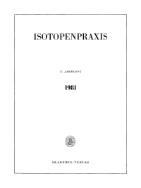 Omslagafbeelding: Isotopenpraxis. Band 17, Heft 1 1st edition 9783112559154