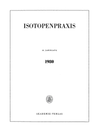 Cover image: Isotopenpraxis. Band 16, Heft 1 1st edition 9783112559178