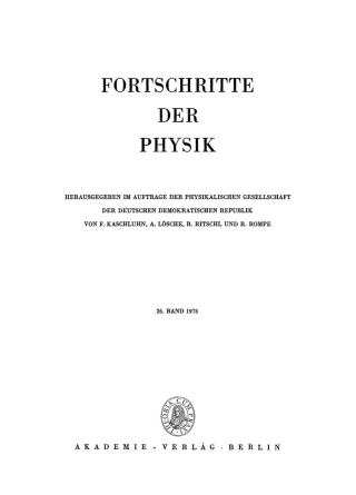 Imagen de portada: 1978 1st edition 9783112559291