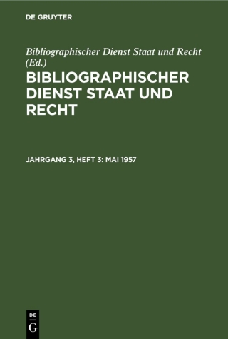 Omslagafbeelding: Mai 1957 1st edition 9783112564479