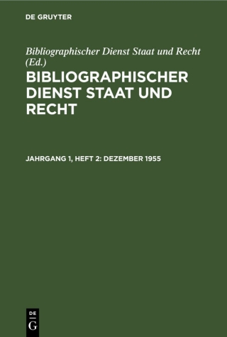 Omslagafbeelding: Dezember 1955 1st edition 9783112565070