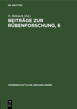 Cover image: Beiträge zur Rübenforschung, 6 1st edition 9783112570319