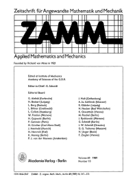 表紙画像: Zeitschrift für Angewandte Mathematik und Mechanik. Volume 69, Number 10 1st edition 9783112570531