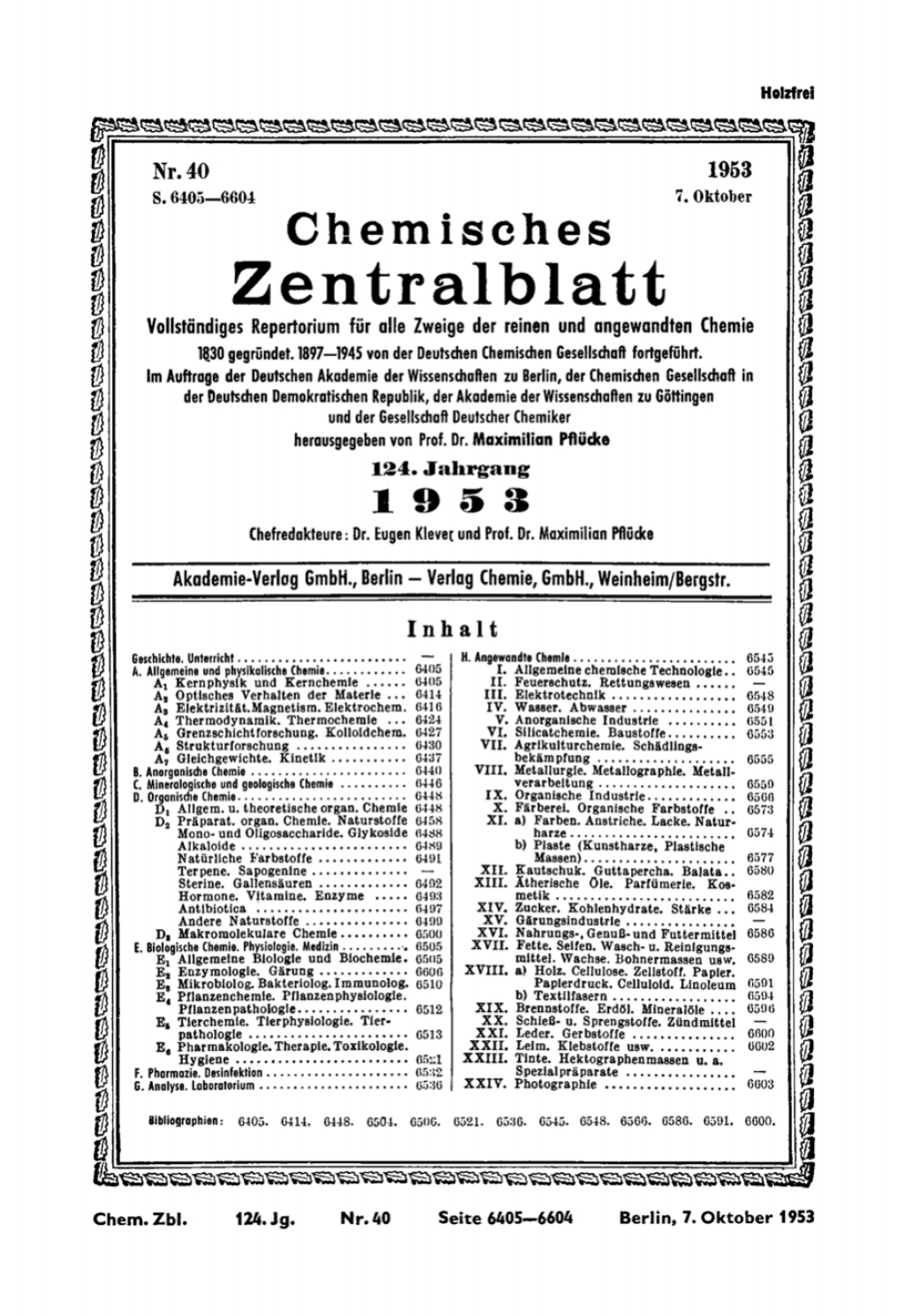 7. Oktober 1953 1st Edition