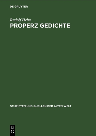 Titelbild: Properz Gedichte 2nd edition 9783112572917