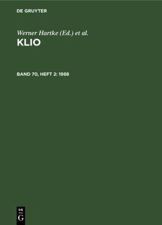 Imagen de portada: 1988 1st edition 9783112575635