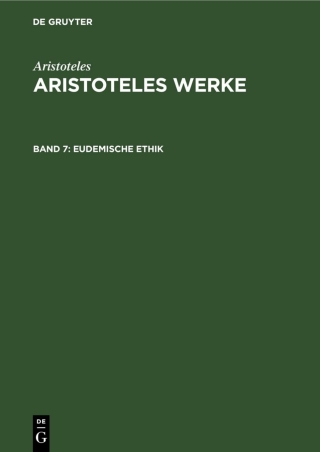 Imagen de portada: Eudemische Ethik 1st edition 9783112576410