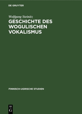 Cover image: Geschichte des wogulischen Vokalismus 1st edition 9783112576779