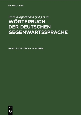 Cover image: Deutsch – Glauben 7th edition 9783112578155