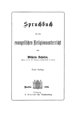 صورة الغلاف: Spruchbuch für den evangelischen Religionsunterricht 1st edition 9783112583074