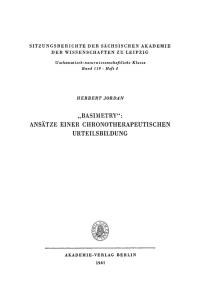 Titelbild: „Basimetry“: Ansätze einer chronotherapeutischen Urteilsbildung 1st edition 9783112583210