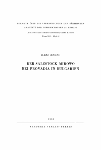 Cover image: Der Salzstock Mirowo bei Provadia in Bulgarien 1st edition 9783112584439