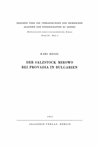 表紙画像: Der Salzstock Mirowo bei Provadia in Bulgarien 1st edition 9783112584439