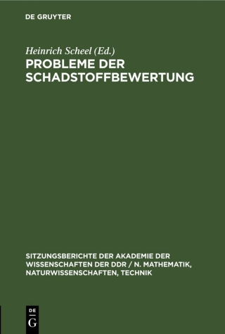 Imagen de portada: Probleme der Schadstoffbewertung 1st edition 9783112585719