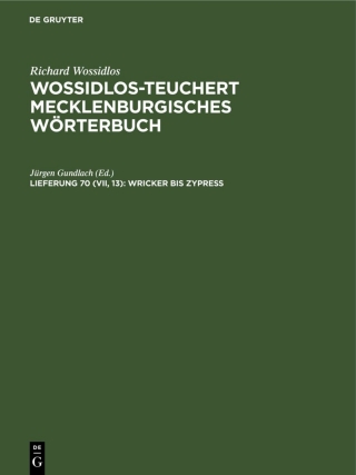 Cover image: Wricker bis Zypreß 1st edition 9783112587898
