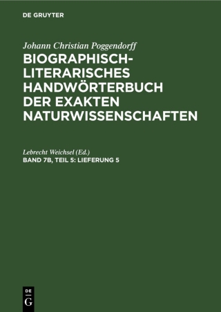 Cover image: L – M, Lieferung 5 1st edition 9783112588635