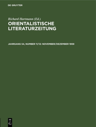 Cover image: November/Dezember 1959 1st edition 9783112593134
