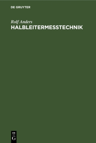 Imagen de portada: Halbleitermesstechnik 1st edition 9783112593837