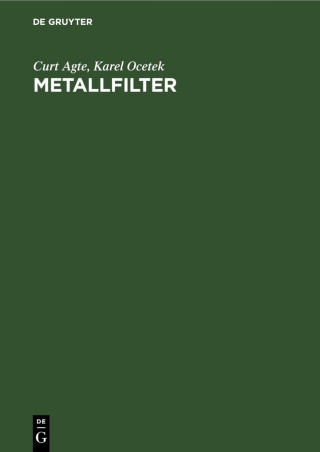 Cover image: Metallfilter 1st edition 9783112593851