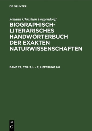 Imagen de portada: L – R, Lieferung 7/8 1st edition 9783112594551