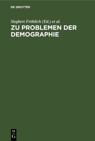 Imagen de portada: Zu Problemen der Demographie 1st edition 9783112597576