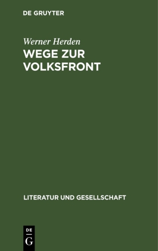 Cover image: Wege zur Volksfront 1st edition 9783112598054