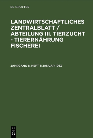 Imagen de portada: Januar 1963 1st edition 9783112598290