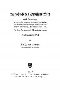 Omslagafbeelding: Handbuch des Devisenrechtes 1st edition 9783112600016