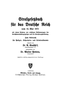 Cover image: Strafgesetzbuch für das Deutsche Reich vom 15. Mai 1871 1st edition 9783112600030