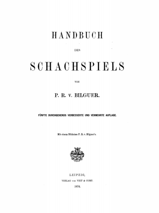 Cover image: Handbuch des Schachspiels 1st edition 9783112600474