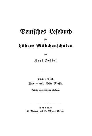 Cover image: Zweite und erste Klasse 10th edition 9783112601075