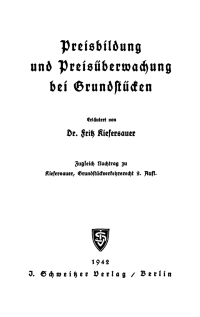 Imagen de portada: Preisbildung und Preisüberwachung bei Grundstücken 2nd edition 9783112602751