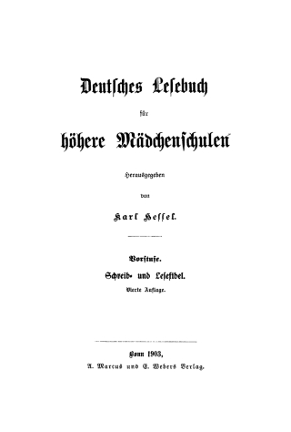 Cover image: Vorstufe. Schreib- und Lesefibel 4th edition 9783112603093
