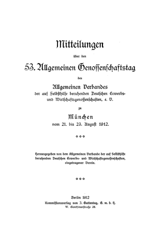 Cover image: München, vom 21. bis 23. August 1912 1st edition 9783112604250