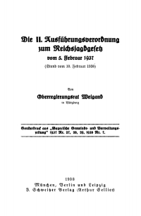 Omslagafbeelding: Die II. Ausführungsverordnung zum Reichsjagdgesetz 1st edition 9783112606636