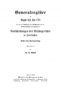 Cover image: Generalregister zu Band 161 bis 170 1st edition 9783112607893