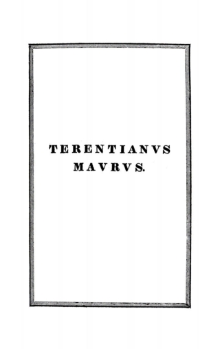 表紙画像: Terentiani Mauri De litteris, syllabis et metris 1st edition 9783112608494